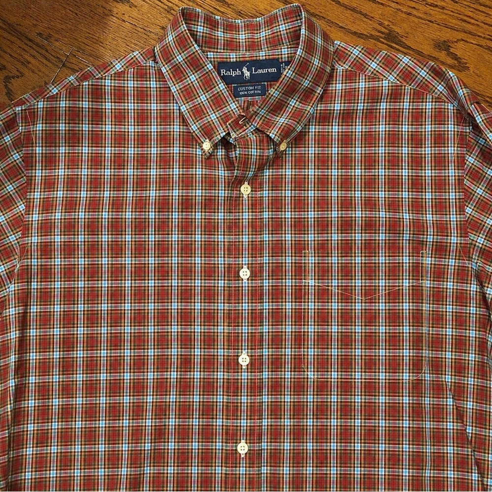 RALPH LAUREN Men’s Brick Red Plaid Button Down Shirt NWOT Sz XL